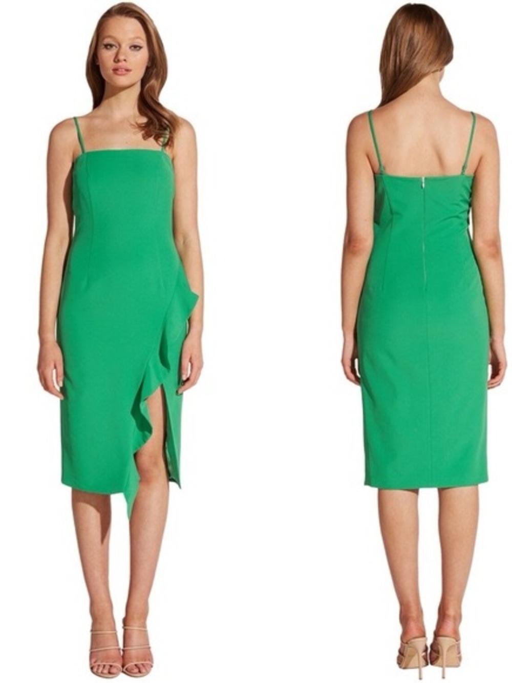 BARDOT Carmelle Green Ruffle Dress